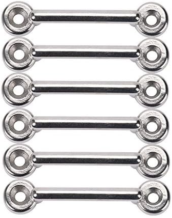 Amarine Made Stainless Steel Bimini Top Strap Pad Eye Footman's Loop Heavy Duty for Jeep Corvette,Buggy,Kayak Tie Downs