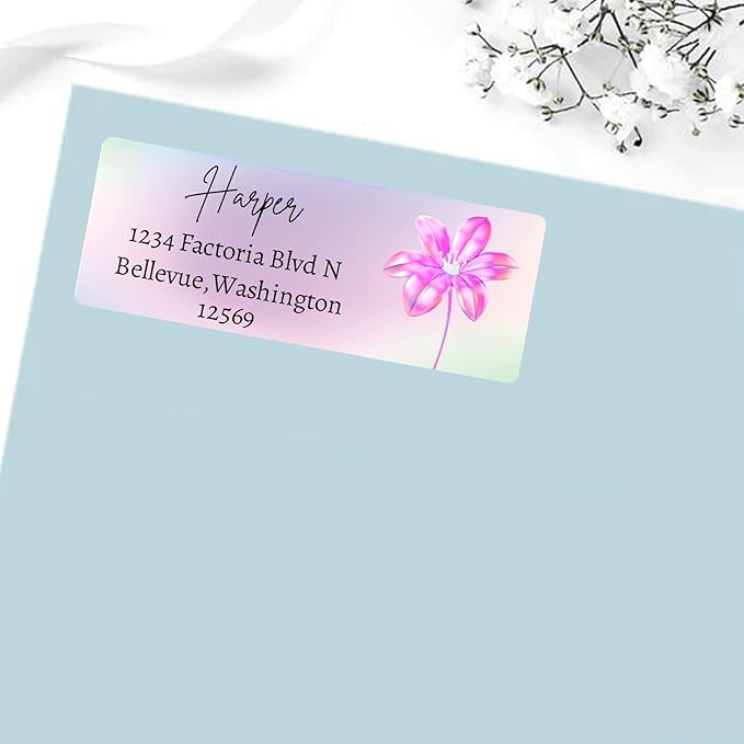LINMAGCO Personalized Return Address Labels Gold 500 Pcs Mail Labels for Envelopes Weddings Self Adhesive Rectangle Elegant Name Stickers……
