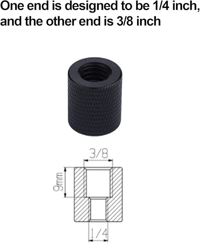 VINGVO 3/8 to 1/4 Tripod Adapter, Female 3/8 Inch‑16 to Female 1/4 Inch‑20 Aluminum Alloy Thread Adapter 16mm Outer Circle Diameter for Tripods, Ball Heads, Monopod, Light Stands
