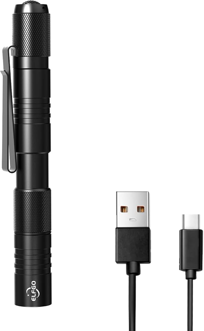 Rechargeable Pen Light Flashlight, Zoomable LED Penlight Flashlight 3 Modes, 350 Lumens Pocket Size Clip Flash Light Small Mini Handheld Slim Pen Light for Nurse, Inspection, Repair, Emergency