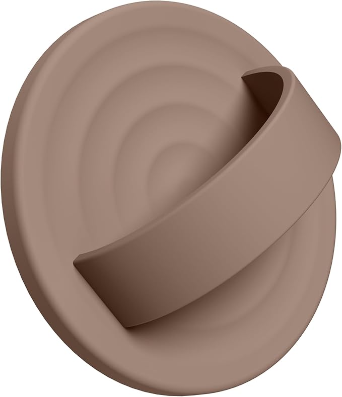 Upgraded Magnetic Phone Grip, Liquid Silicone Soft and Portable, Removable Finger Loop Ring Grip Holder for iPhone, Strong Magnetic Attraction, Compatible with MagSafe Phone Case, Light Brown