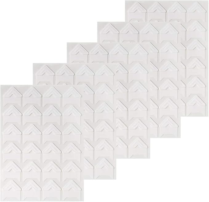 LICQIC Photo Corners Self Adhesive, 240 pcs Scrapbook Photo Corner Stickers for Photo Albums Scrapbook DIY Craft, 10 Sheets White (Shape 1)