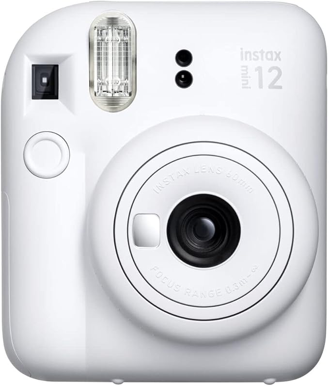 FUJIFILM INSTAX Mini 12 Instant Film Camera | Clay White Bundled with INSTAX Mini Instant Film |40 Exposures + Instax Accessory Bundle + AA Batteries + Cleaning Cloth (10 Items)