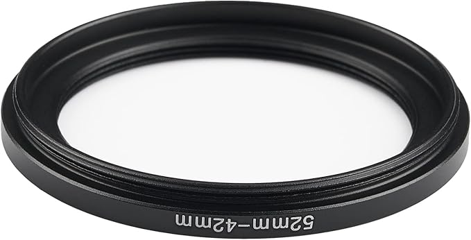 52mm to 42mm Step-Down Ring Filter Adapter,for All Brands UV ND CPL, Metal Ring Step-Down Rings Adapter Filter (52mm-42mm)