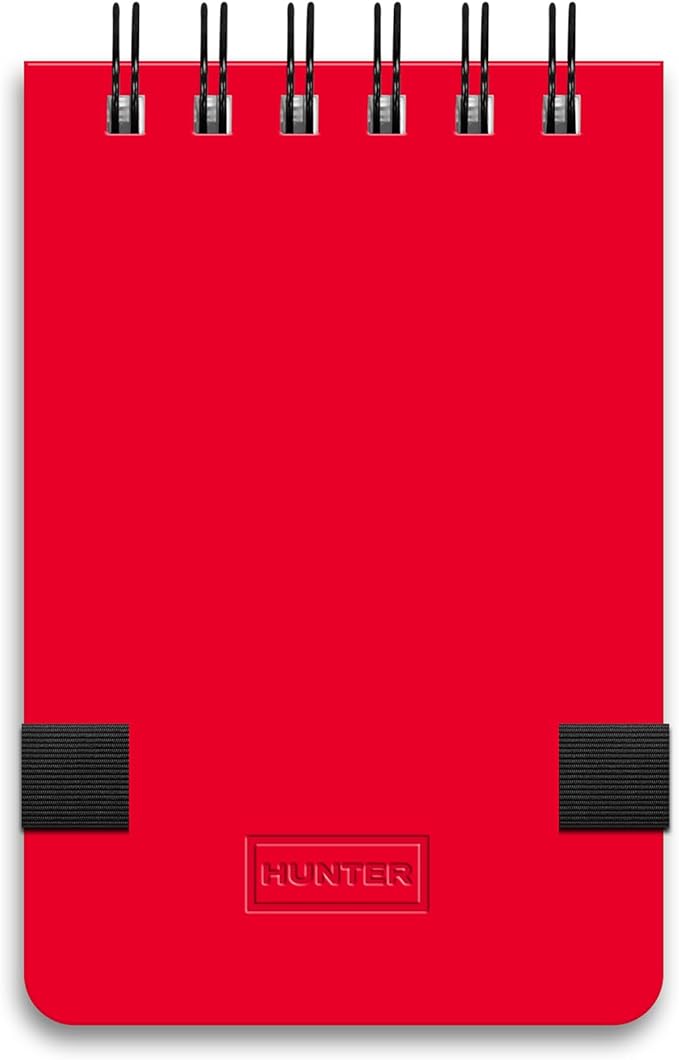 Hunter - All Weather Field Book, 5.75” X 3.6” 128 Pg Outdoor Notebook With Elastic Band to Protect Notes, Pocket Journal With Dot Grid Stone Paper for Surveying, Water & Tear Resistant, Hunter Red