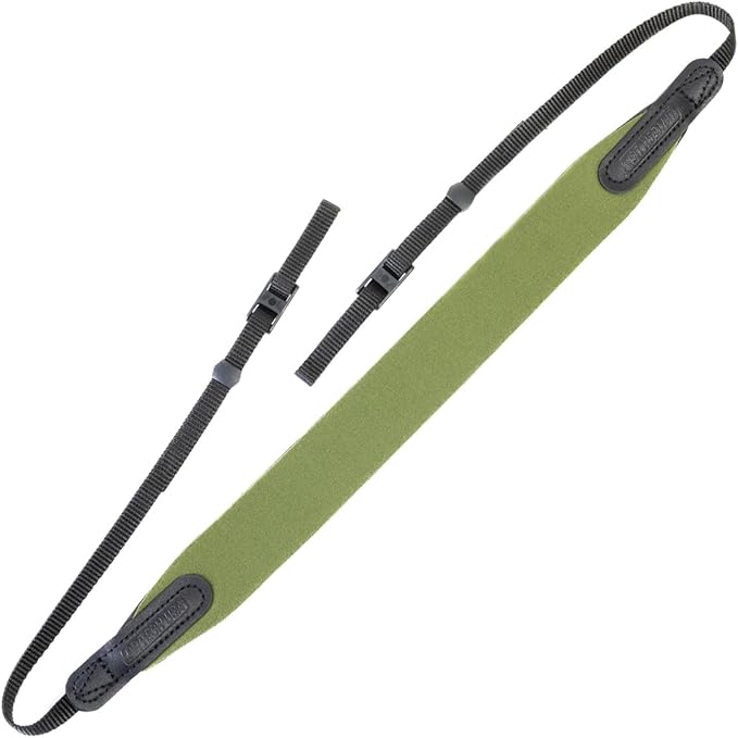 OP/TECH USA E-Z Comfort Neoprene Neck Strap - Lightweight, Padded, Adjustable Strap for DSLR, Mirrorless & Binoculars (Olive Green) - Made in USA