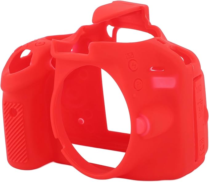 Cuifati Silicone Camera Case for D3100, Rubber Housing Protective Cover Anti Shock Anti Slip DSLR Skin Cover, Full Body Detachable Cage (Red)