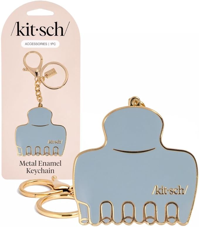 Kitsch Cute Keychain For Car Keys- Bag Charm for Handbags | Premium Zinc Alloy, Enamel Paint | Durable, Lightweight, Stylish Kawaii Keychain Charm, Teen Girl Gifts Trendy Stuff- Hair Clip in Haze Blue
