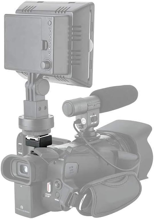 JJC Microphone & LED Light Shoe Adapter Converter for Canon VIXIA HF G20 HF G21 HF G30 HF G40 HF G50 HF G26 GX10 HF S20 HF S21 HF S30 HF S200 HF21 HF200 & More Canon Camcorder with Mini Advanced Shoe