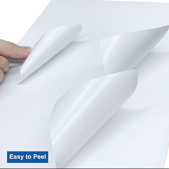 3 1/3" x 4" Printable Label Paper White 50 Sheets, Shipping Address Label for Laser and Inkjet Printers, for 5164 8164 Label Sheet 300 Stickers