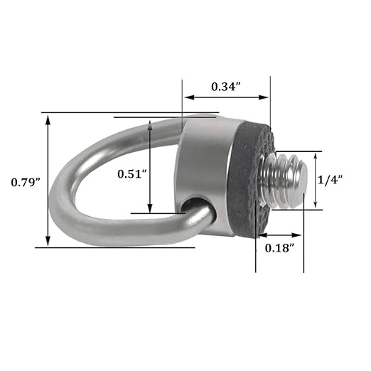 Stainless Steel D Ring Screw Hinged Holder Camera Fixing Screw 1/4"-20 Thread for Tripod DSLR Cameras for Quick Release Wrist Strap Sling 2 Pack