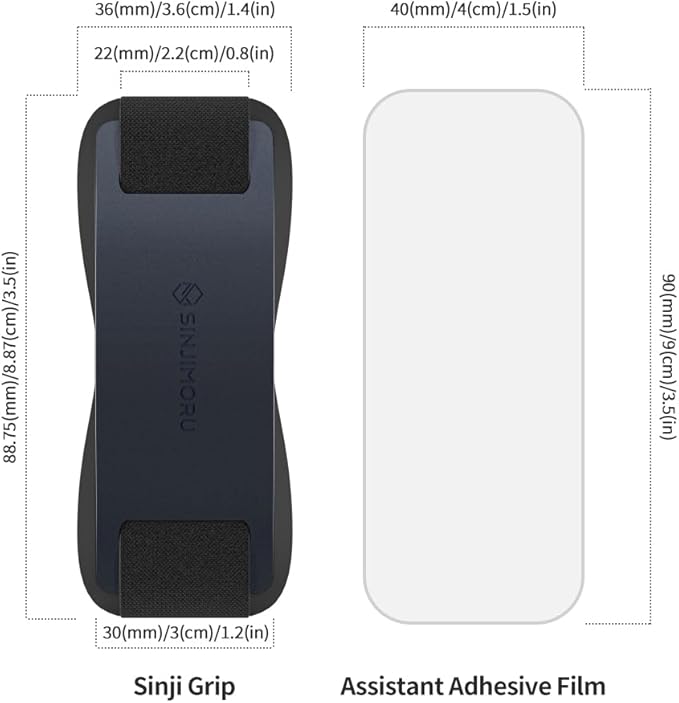 Sinjimoru Phone Grip with Silicone Band – Comfortable One-Hand Holder & Kickstand for Smartphones, Tablets, and eReaders for iPhone, Android, and Kindle Sinji Grip Silicone Midnight Blue