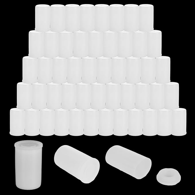 LANIAKEA 200PCS Plastic Film Canisters with Lids 32 mm Empty Camera Reel Containers Storing of Small Personal and Household Items, Pills, Film, Keys, Coins, Art Beads