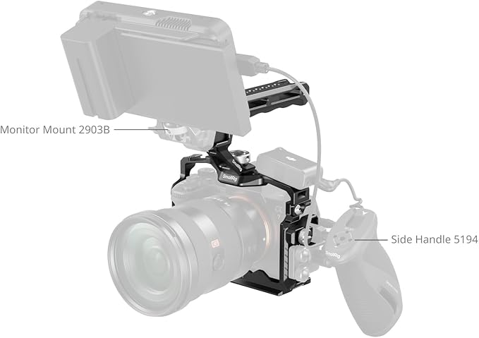 SmallRig A7 IV Cage with Top Handle and HDMI Cable Clamp, Basic Kit for Sony Alpha 7R V/Alpha 7 IV/Alpha 7 S III