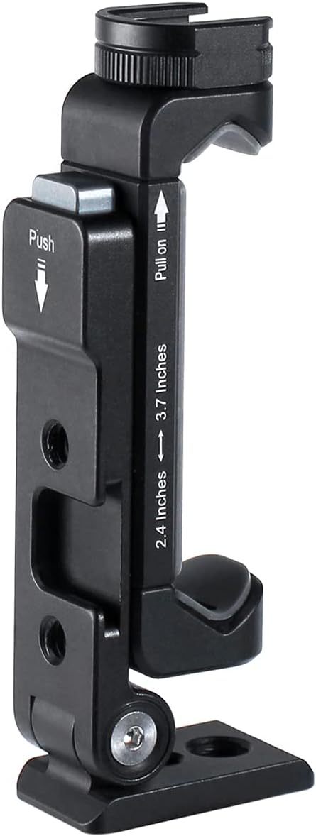 Metal Phone Tripod Mount w 2 Cold Shoes, Vertical, Horizontal & 45 Tilt Angles Tripod Phone Holder All Smartphone Holders Video Live Vlogging Streaming Rig