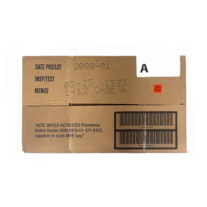 U.S. Meals Ready to Eat (Variety Pack of 12) – (A or B Case Selected at Random) Nutritional Emergency Food Rations - Freeze Dried Food w/ Flameless Heater, Entree, Dessert, & More - MRE Kit for Emergency Survival, Hunting, & More