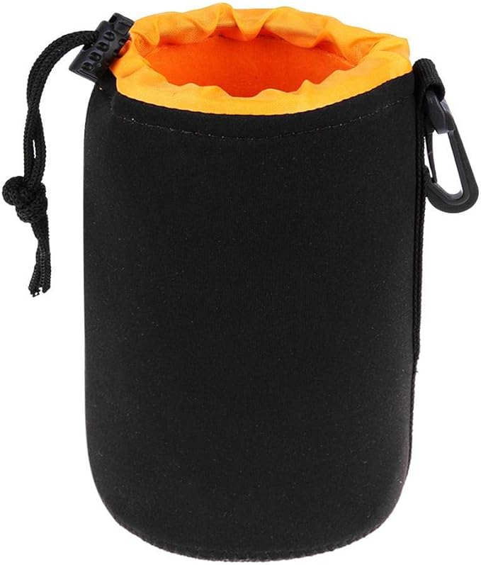 AIToWisely Large Camera Lens Pouch, Thick Protective Neoprene Bag Storage Cover Case with Drawstring Design, Soft Plush Interior, Compatible for Canon, for Nikon, for Sony DSLR Lenses (L Size)