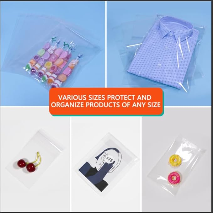 iMailer - 1000 Pcs - 11" x 14" Clear Cellophane Bags - Resealable Self Sealing Cello Plastic Poly Bags for Prints, Photos, Documents, Clothing, T-Shirt
