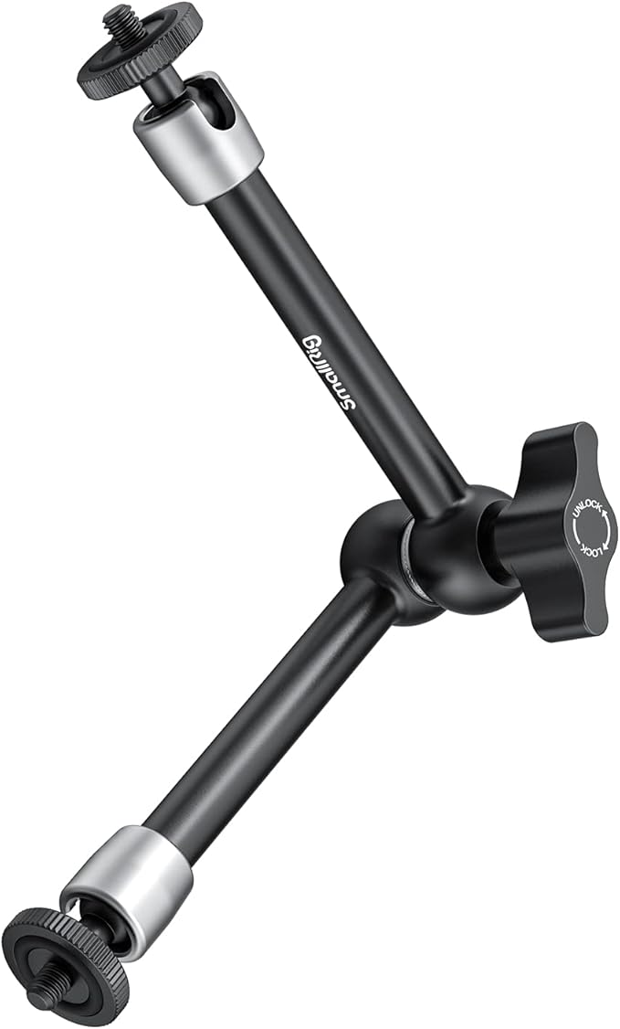 SmallRig 9.8 inch Adjustable Articulating Magic Arm with Both 1/4" Thread Screw for LCD Monitor/LED Lights - 2066B