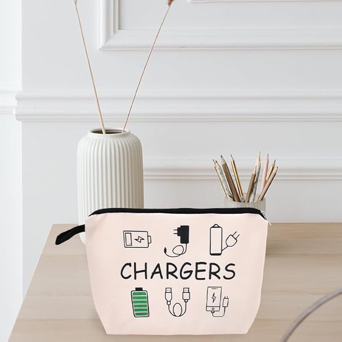 ShiQiao Spl Charging Cable Organizer Bag Chargers Organizer Bag for Travel Backpack with Zipper Toiletry Pouch Gifts for Friends Daughter Son Bday Birthday Gifts Chargers Makeup Cosmetic Bags