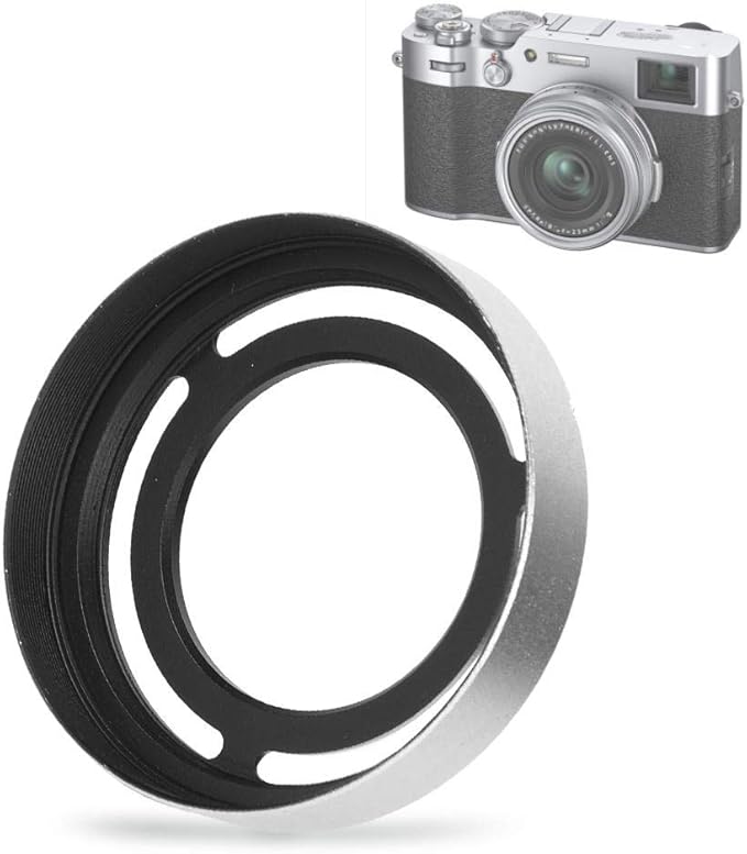 Hollow Metal Lens Hood - Compact Lens Hood - Detachable Camera Lens Hood - for X10/X20/X30 Camera(Silver)