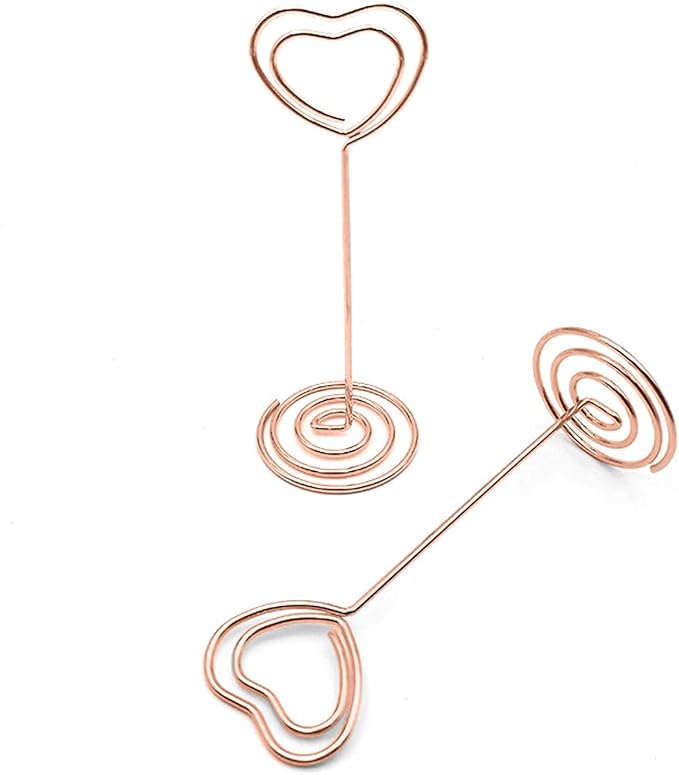 Wedding Table Numbers Holder – YQBOOM 20 Pack Name Card Holder Place Card Holder Photo Holder (20 Pack Rose Gold)
