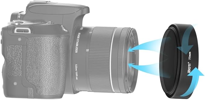 SIOTI 77mm Lens Hood, Oxidation Matte Anti Reflective Treatment, Aluminum Alloy, with 1 * 82mm Lens Cap, Compatible with Sony/Canon/Nikon/Fuji etc >50mm Camera Lens