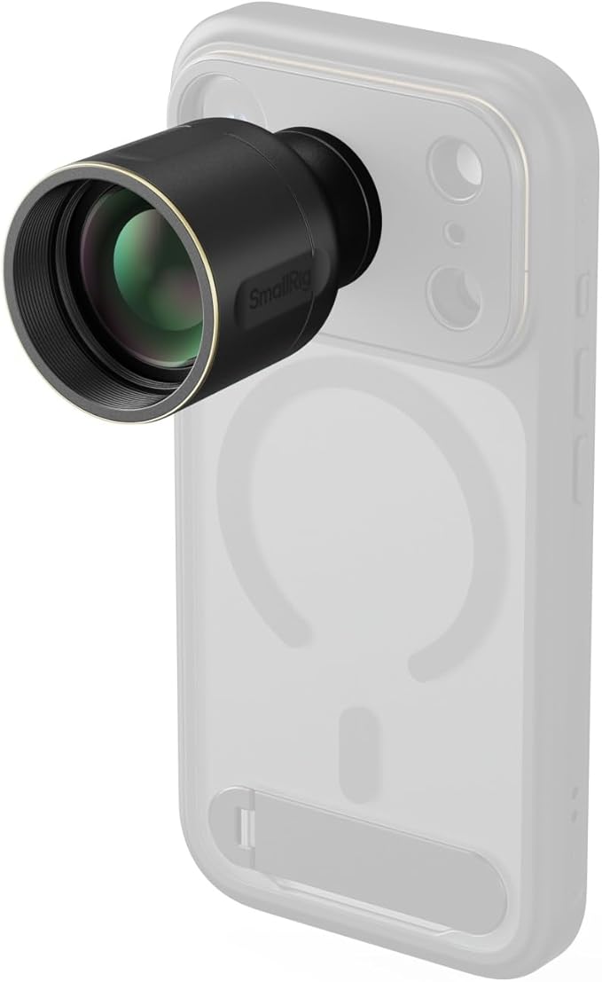SmallRig 2X Telephoto Lens for iPhone 17/16/15 Pro Max, 2X Magnification HD Lens with T-Mount for Phone Case, Compatible with Smartphone 4x/5x/8x Telephoto Camera - 5920