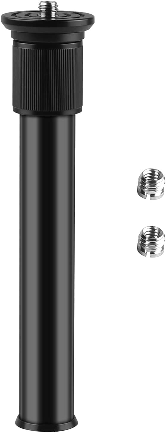 Andoer Extendable Aluminum Alloy Extension Pole Rod 19-31cm Universal 1/4-inch 3/8-inch Interface with 2pcs 1/4 to 3/8 Adapter Screws for DSLR SLR Camera Stabilizer Ball Head Tripod