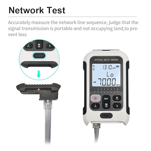 QIIRUN TM570 Mini Optical Power Meter with Visual Fault Locator and RJ45 Cable Tracker Powered by Li-on Battery 3 in 1 Fiber Optic Light Tester with OPM VFL RJ45