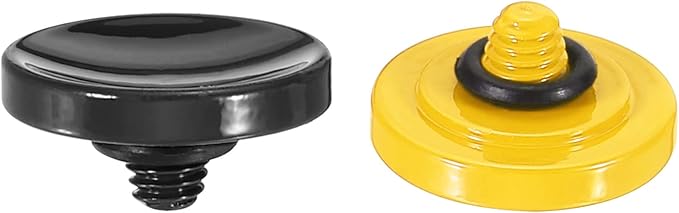 PATIKIL Camera Shutter Button, 2 Pack Soft Shutter Release Button Pure Copper Camera Button Concave, for Nikon for Fujifilm for Leica Black/Yellow