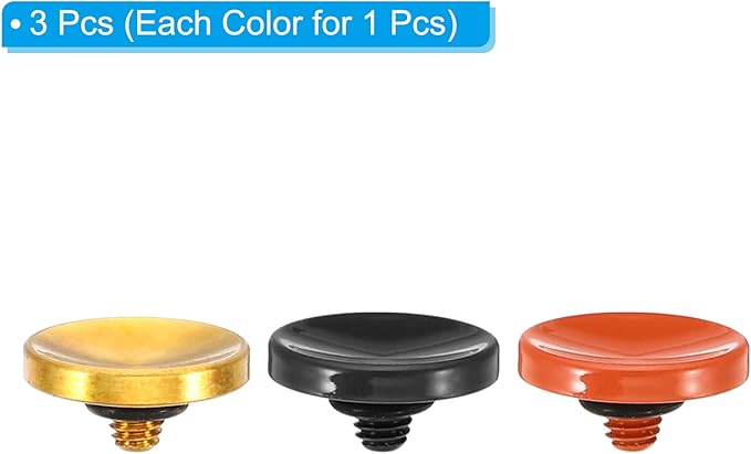 PATIKIL Camera Shutter Button, 3 Pack Soft Shutter Release Button Pure Copper Camera Button Concave Suitable for Nikon for Fujifilm for Leica DSLR/SLR Camera, Black Orange Golden