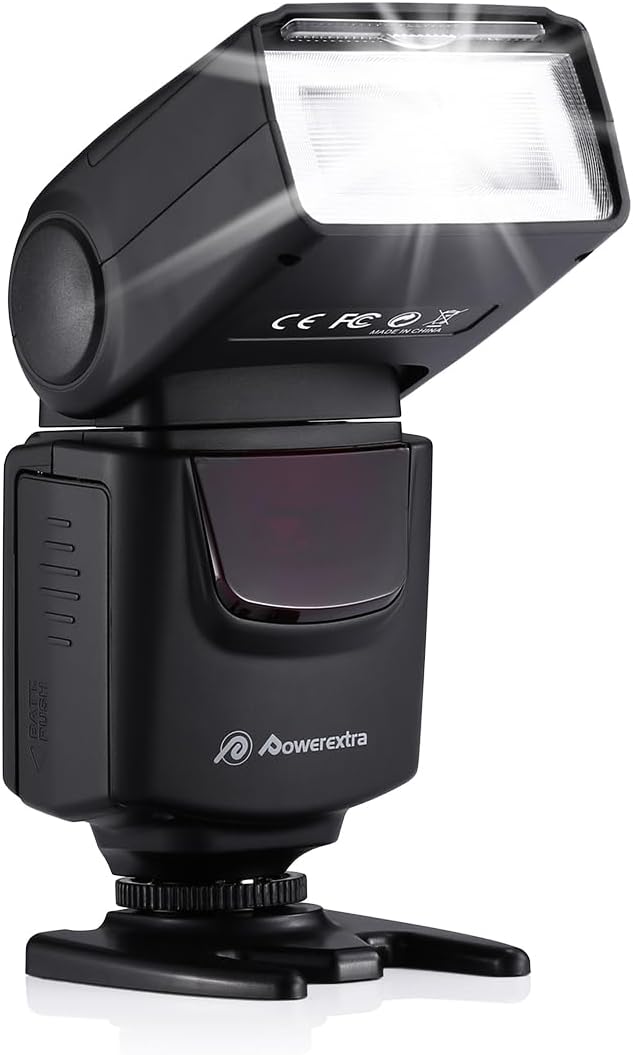 Powerextra Professional DF-400 Speedlite Camera Flash for Canon Nikon Pentax Samsung Fujifilm Olympus Panasonic Sigma Minolta Leica Ricoh DSLR Cameras and Digital Cameras with Single-Contact Hotshoe