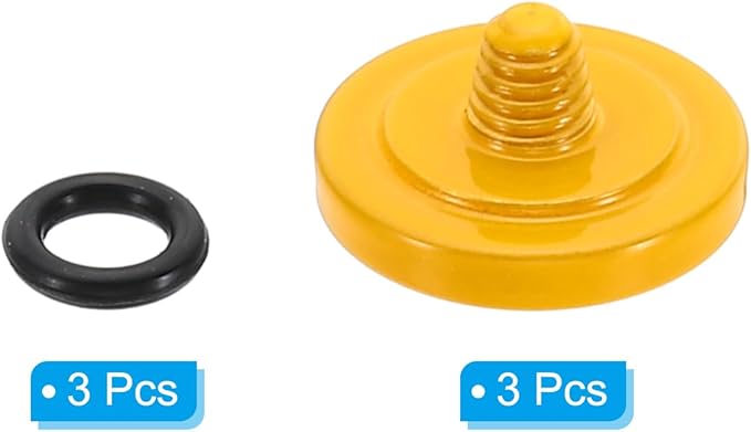 PATIKIL Camera Shutter Button, 3 Pack Soft Shutter Release Button Pure Copper Camera Button Concave Suitable for Nikon for Fujifilm for Leica DSLR/SLR Camera, Yellow