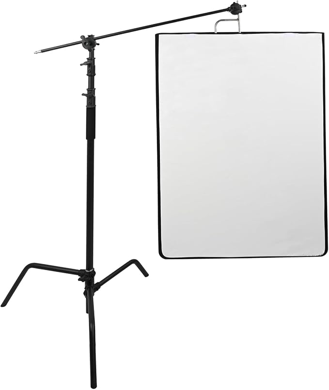 Photography Light Reflector Flag Kit, 35x47inches/90x120cm, 4-in-1 Gold/Silver/Black/White Diffuser and Translucent Diffuser, Foldable Stainless Steel Frame