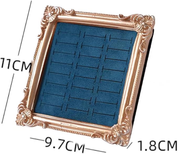 Jewelry Display Stand Vintage Ring Holder Box Earring Tray Retro Picture Frame Style Ring OrganizerJewelry Frame with Velvet