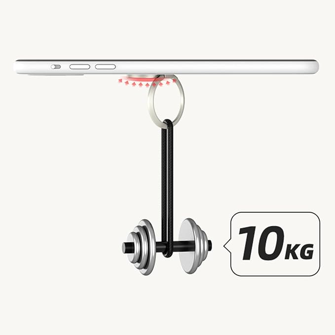 TENOC Phone Grip Sticky 360° Rotation Universal Stand Finger Ring Holder Slim Kickstand for Cell Phone Case, White