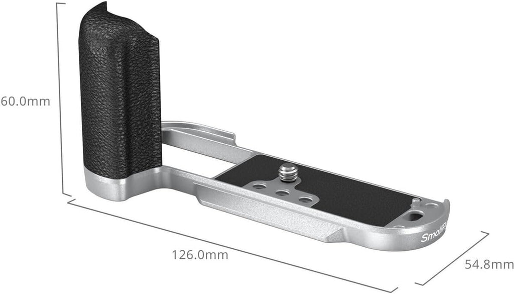 SMALLRIG X-T50 Handgrip, Silicone L-Shape Handle for FUJIFILM X-T50 Camera, Built-in Quick Release Plate for Arca, with Shutter Button and Hot Shoe Cover, Silver - 4713