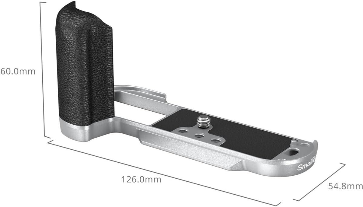 SMALLRIG X-T50 Handgrip, Silicone L-Shape Handle for FUJIFILM X-T50 Camera, Built-in Quick Release Plate for Arca, with Shutter Button and Hot Shoe Cover, Silver - 4713