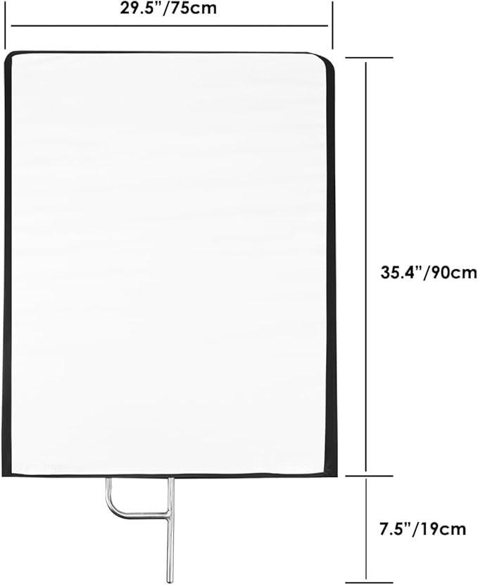 Photography Light Reflector Flag Kit, 30x35inches/75x90cm, 4-in-1 Gold/Silver/Black/White Diffuser and Translucent Diffuser, Foldable Stainless Steel Frame