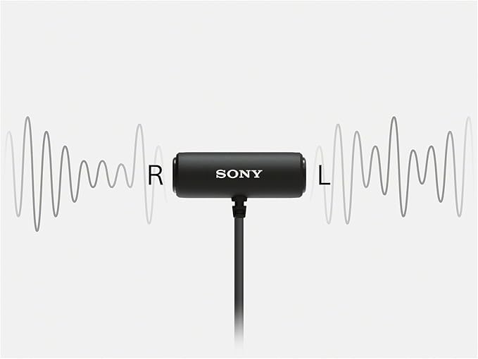 Sony Compact Stereo Lavalier Microphone ECMLV1,Black, Small