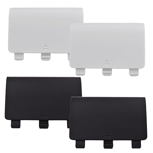 4 Pcs Battery Back Cover for Xbox One/One S/One X Controller[NOT for Xbox Series X/S],Battery Back Shell Covers,Replacement Battery Cover Door Compatible with Xbox One(Black&White)