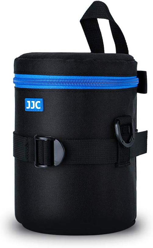 JJC Camera Lens Pouch Case for Canon EF 50mm f1.2 EF 24-70mm EF 70-300mm Tamron SP 70-300mm & More, Zipper Polyester Lens Protective Bag with Interior Size 3.9x6.5”