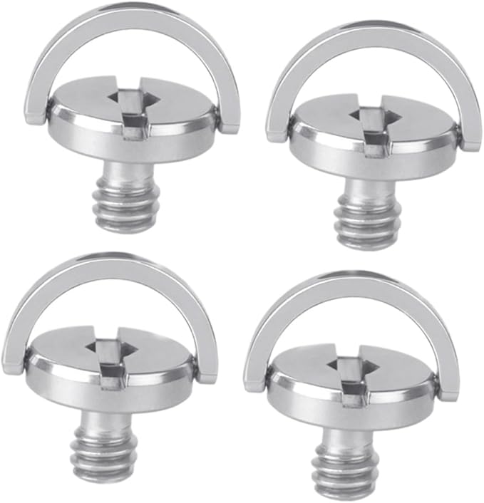 Gadpiparty 12pcs D-Ring Camera Screw Tripod Mounting Screws Camera Fixing Quick Release Plate for Equipment