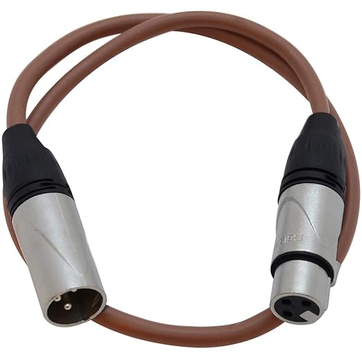 Seismic Audio SAXLX-2Brown-6Pack - 6 Pack of 2 Foot Brown XLR Patch Cables - Microphone Cords - Male to Female XLR Cables - 2'