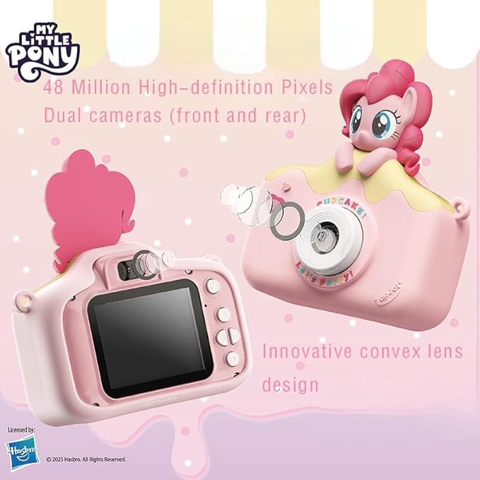 My Little Pony Sweetheart Party Children Camera, Birthday Gifts Girls Boys Age 3-12, Kid's Camera with SD Card,Pinkie Pie
