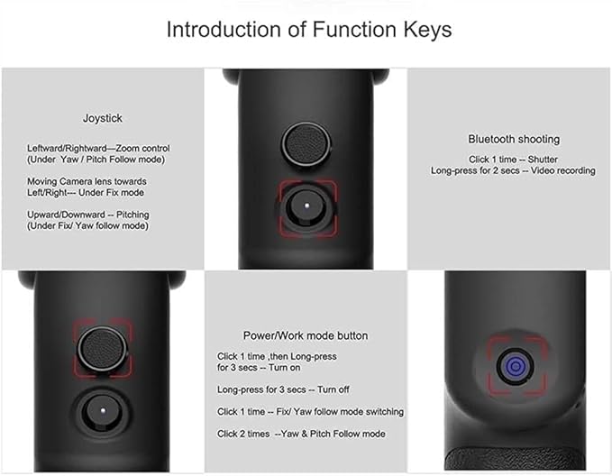 3-Axis Gimbal Stabilizer for Smartphone Live Video Record with Sport Inception Mode Face Object Tracking Motion Time-Lapse