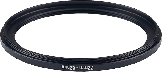 72mm to 62mm Step-Down Rings Filter Adapter for All Brands UV ND CPL Metal Step-Down Rings Adapter Filter