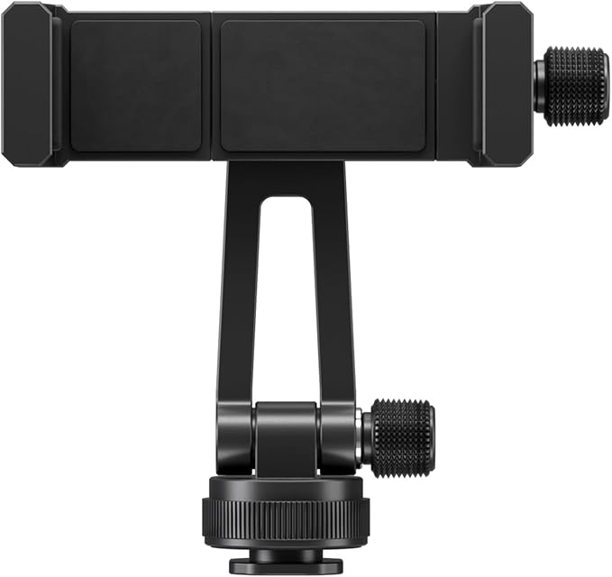ULANZI MA61 Metal Phone Tripod Mount with Cold Shoe, 360° Adjustable Hot Shoe Camera Phone Mount for iPhone 17 16 15 14 Pro Max, Samsung, Aluminum Alloy Clamp for Vlogging, Live Streaming, Video
