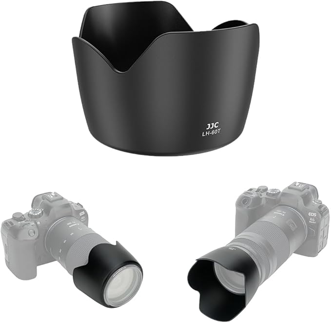 JJC ET-60 Lens Hood Shade for Canon RF 75-300mm f/4-5.6, EF 75-300mm f/4-5.6 III, EF-S 55-250mm f/4.5-5.6 is II, Replaces Canon ET-60, Reversible & Compatible with 58mm Filter/Lens Cap